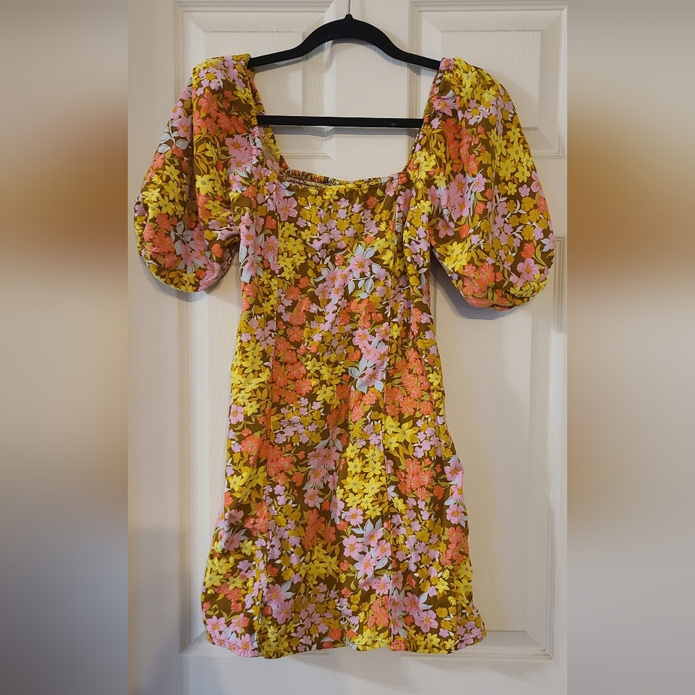 Billabong Pink Puff Sleeve Sundress